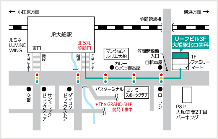 大船駅から病院までの行き方