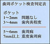 歯周ポケット 歯周ポケットの判定表